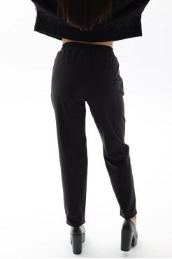 Брюки жіночі зі стрілкою на утепленні 46-48 чорні (1449/1S) - фото 4