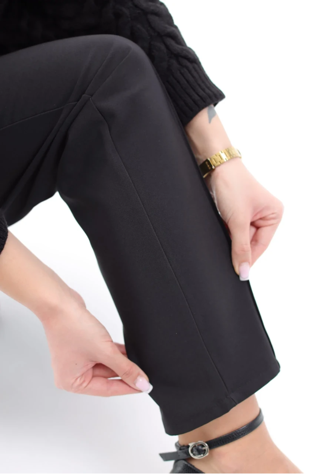 Брюки жіночі зі стрілкою на утепленні 46-48 чорні (1449/1S) - фото 6