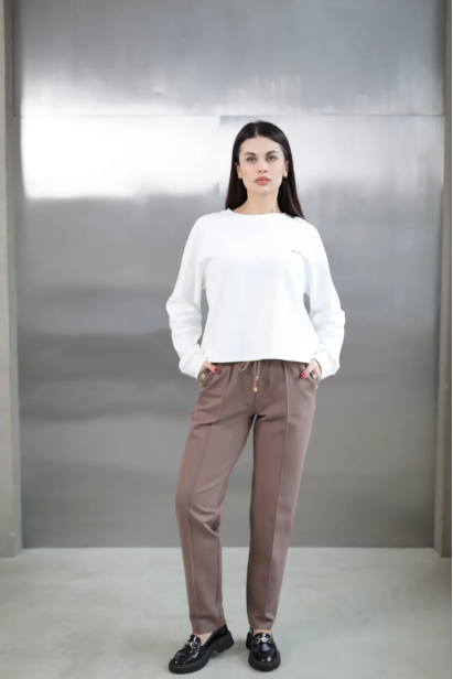 Брюки спорт-шик подовжені батальні 56-58 моко (1449mXXL)