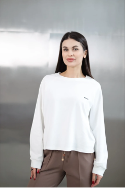 Лонгслів жіночий 46-52 білий (86206) - фото 1