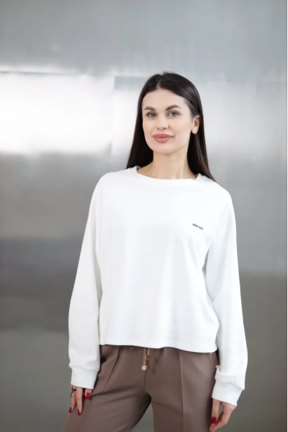 Лонгслів жіночий 46-52 білий (86206)