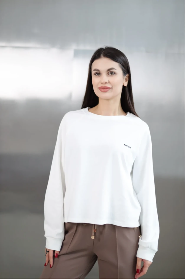 Лонгслів жіночий 46-52 білий (86206) - фото 1