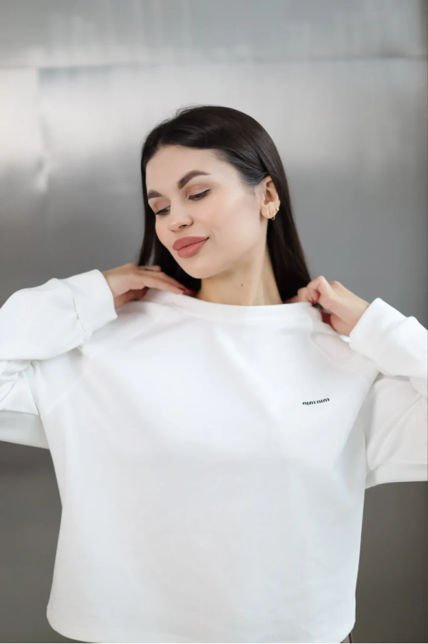 Лонгслів жіночий 46-52 білий (86206) - фото 5