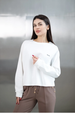 Лонгслів жіночий 46-52 білий (86206) - фото 9