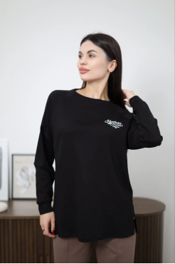 Лонгслів жіночий 46-56 чорний (86237) - фото 1