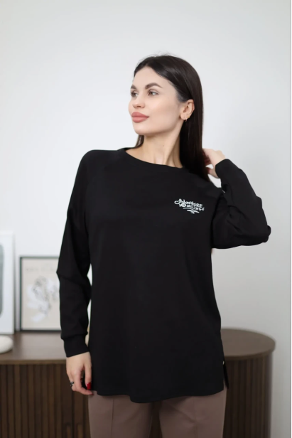 Лонгслів жіночий 46-56 чорний (86237)