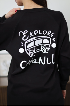 Лонгслів жіночий 46-56 чорний (86237) - фото 2