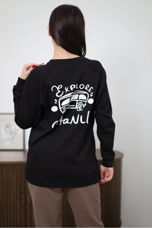 Лонгслів жіночий 46-56 чорний (86237) - фото 3