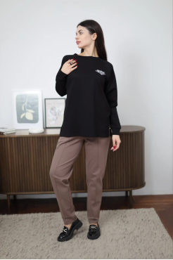 Лонгслів жіночий 46-56 чорний (86237) - фото 7