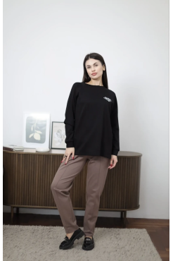 Лонгслів жіночий 46-56 чорний (86237) - фото 8