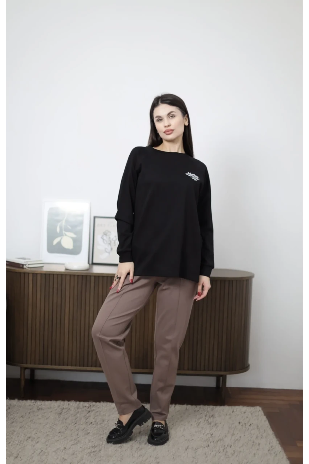 Лонгслів жіночий 46-56 чорний (86237) - фото 8