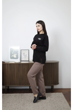 Лонгслів жіночий 46-56 чорний (86237) - фото 9