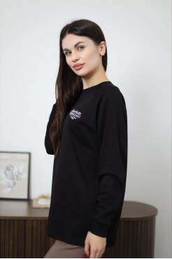 Лонгслів жіночий 46-56 чорний (86237) - фото 10