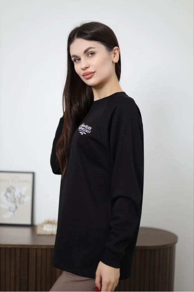 Лонгслів жіночий 46-56 чорний (86237) - фото 10