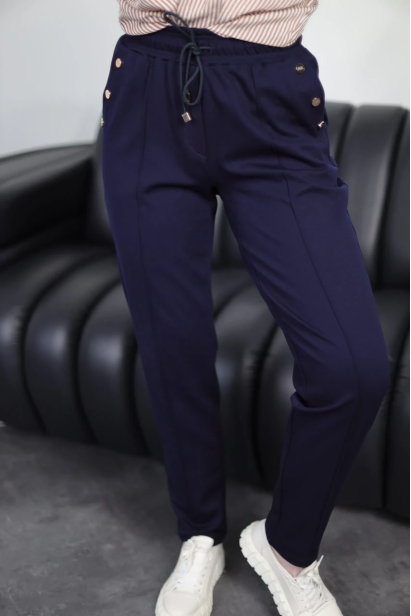 Брюки спорт-шик подовжені батальні 52 сині (1449sL)