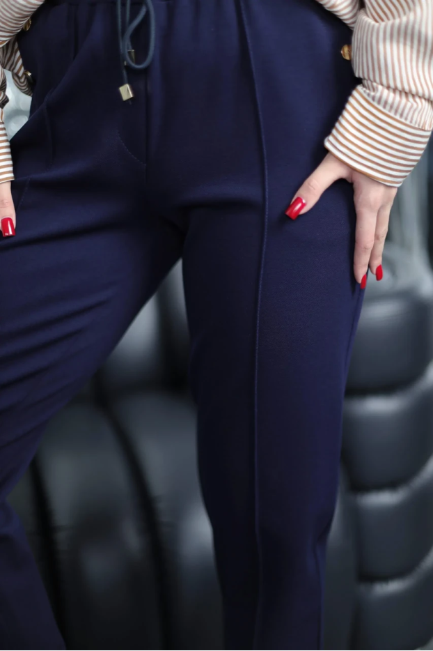 Брюки спорт-шик подовжені батальні 50 сині (1449sМ) - фото 4