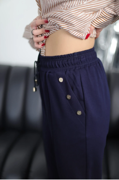 Брюки спорт-шик подовжені батальні 50 сині (1449sМ) - фото 9