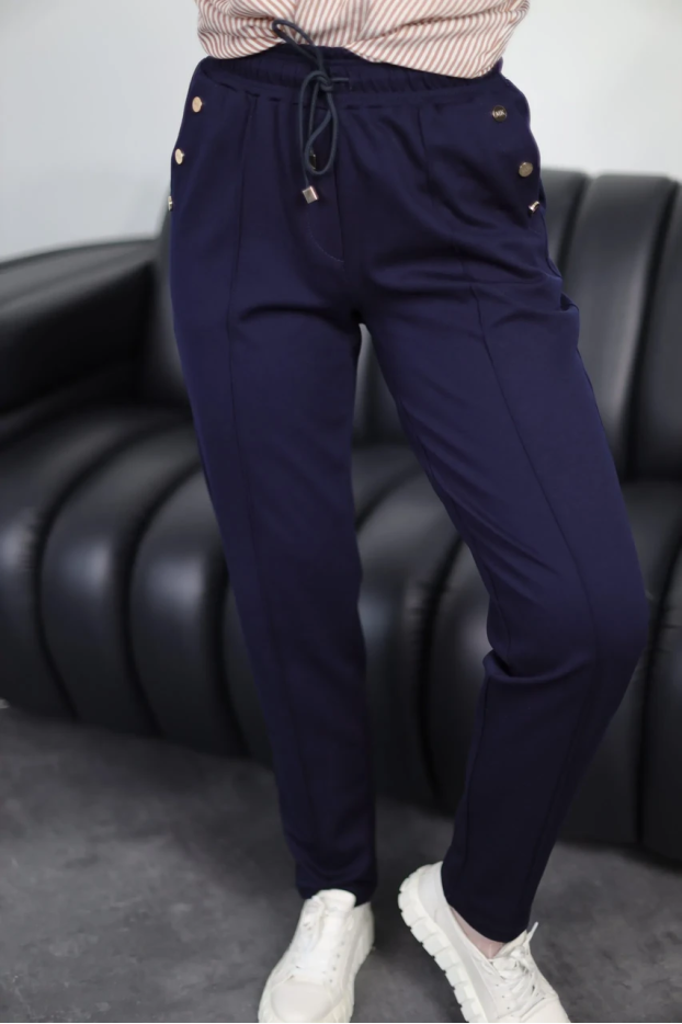 Брюки спорт-шик подовжені батальні 46-48 сині (1449sS) - фото 1