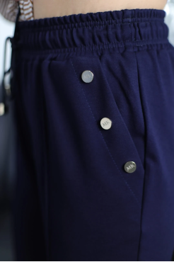 Брюки спорт-шик подовжені батальні 46-48 сині (1449sS) - фото 2