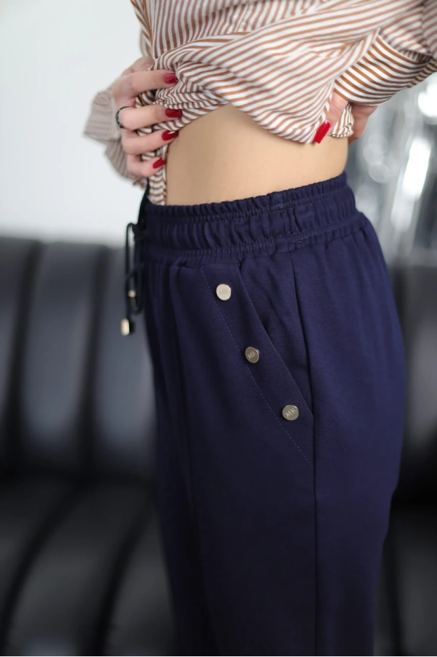 Брюки спорт-шик подовжені батальні 46-48 сині (1449sS) - фото 9