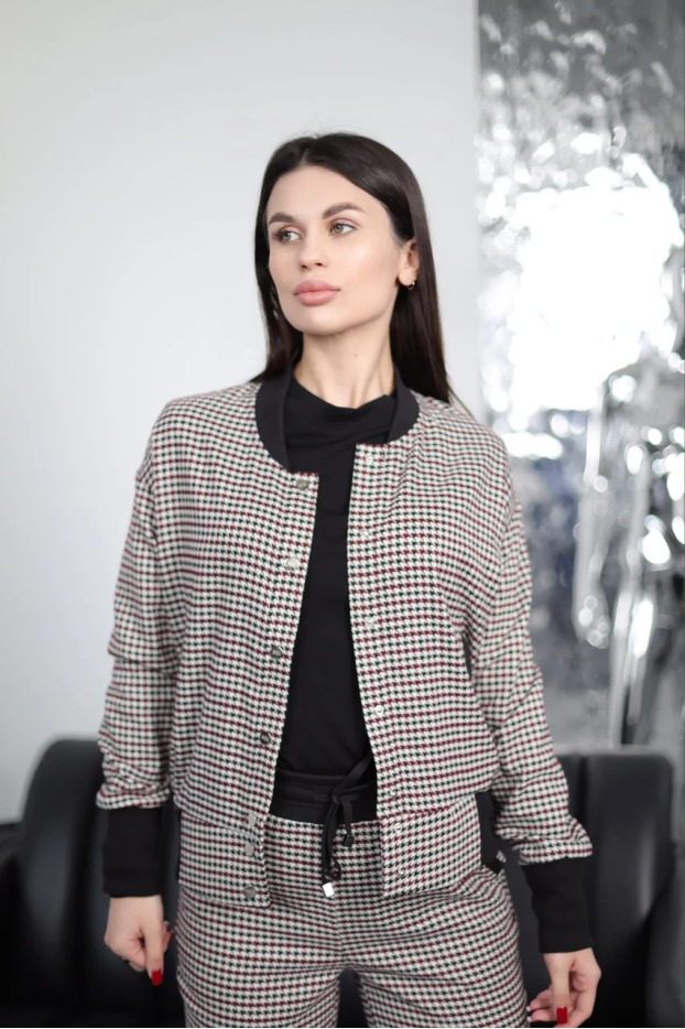 Куртка-бомбер жіноча МК 44-48 гусяча лапка (2727XS) - фото 1