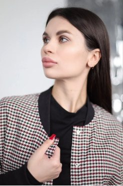 Куртка-бомбер жіноча МК 50-52 гусяча лапка (2727М) - фото 3