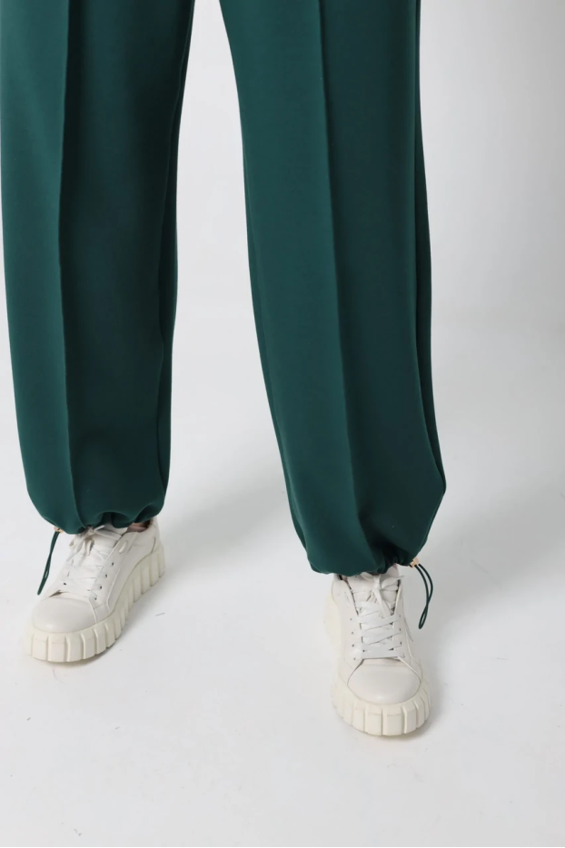 Брюки-палацо жіночі 54-56 смарагдові (2121XL) - фото 3