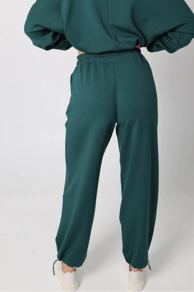 Брюки-палацо жіночі 52-54 смарагдові (2121L) - фото 6
