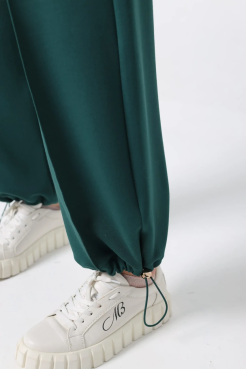 Брюки-палацо жіночі 46-50 смарагдові (2121S) - фото 4