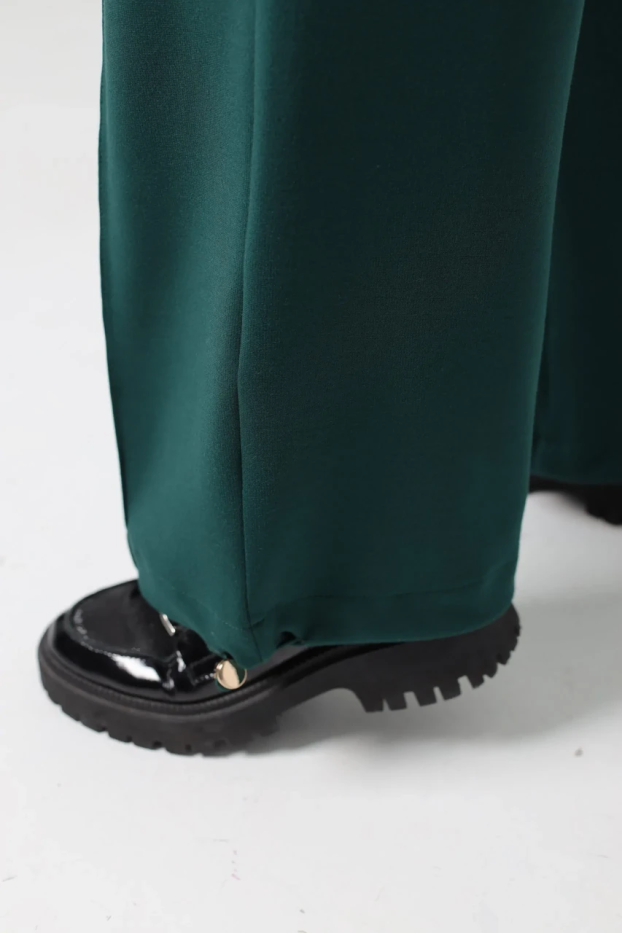 Брюки-палацо жіночі 46-50 смарагдові (2121S) - фото 7