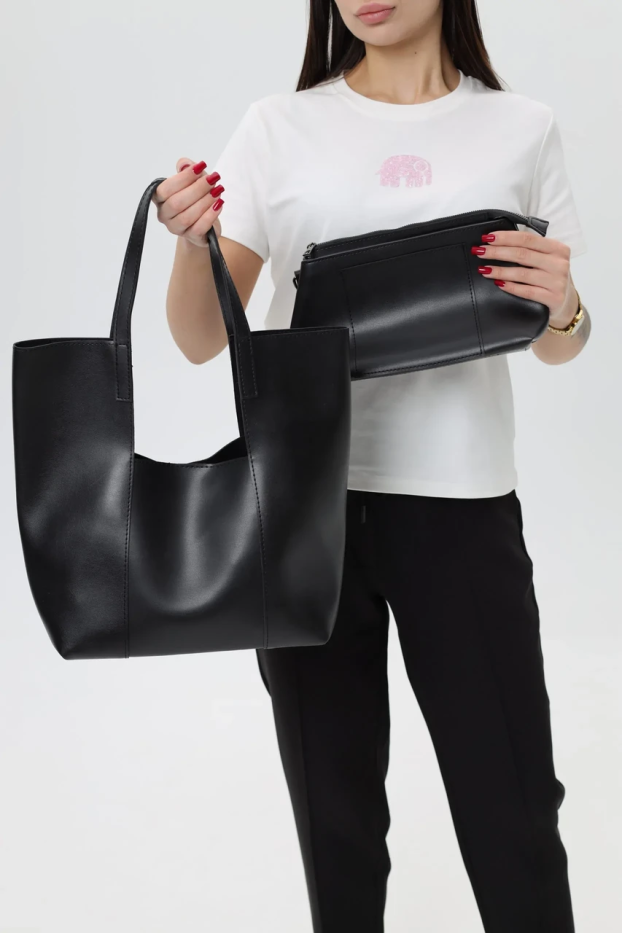 Сумка жіноча 2 в 1 МК чорна (11604) - фото 4