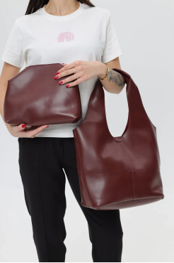 Сумка жіноча велика МК бордова (13207) - фото 3