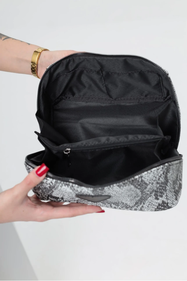 Жіноча косметичка біла з чорним рептілія 71001/1 - фото 3