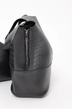 Сумка жіноча велика МК чорний кроко (13206) - фото 4
