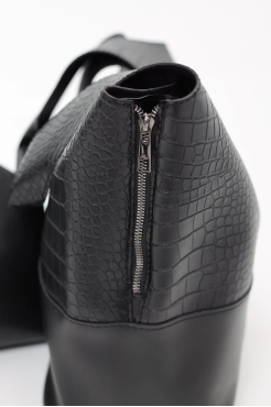 Сумка жіноча велика МК чорний кроко (13206) - фото 5