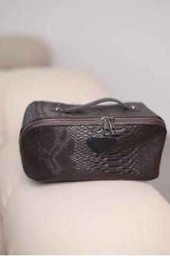 Жіноча косметичка шоколадна рептілія 71008 - фото 1