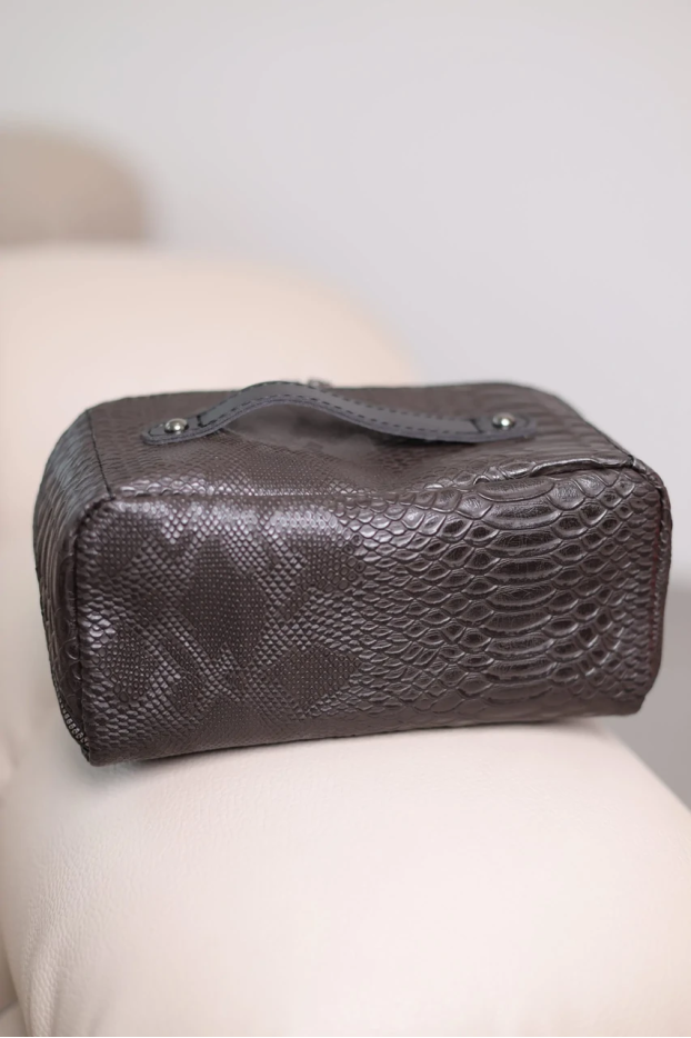 Жіноча косметичка шоколадна рептілія 71008 - фото 2