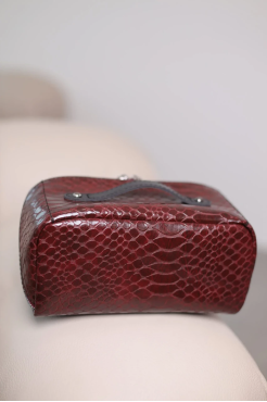 Жіноча косметичка бордова кобра 71007 - фото 2