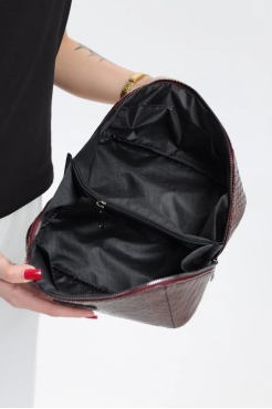 Жіноча косметичка бордова кобра 71007 - фото 3