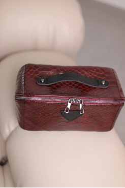 Жіноча косметичка бордова кобра 71007 - фото 6