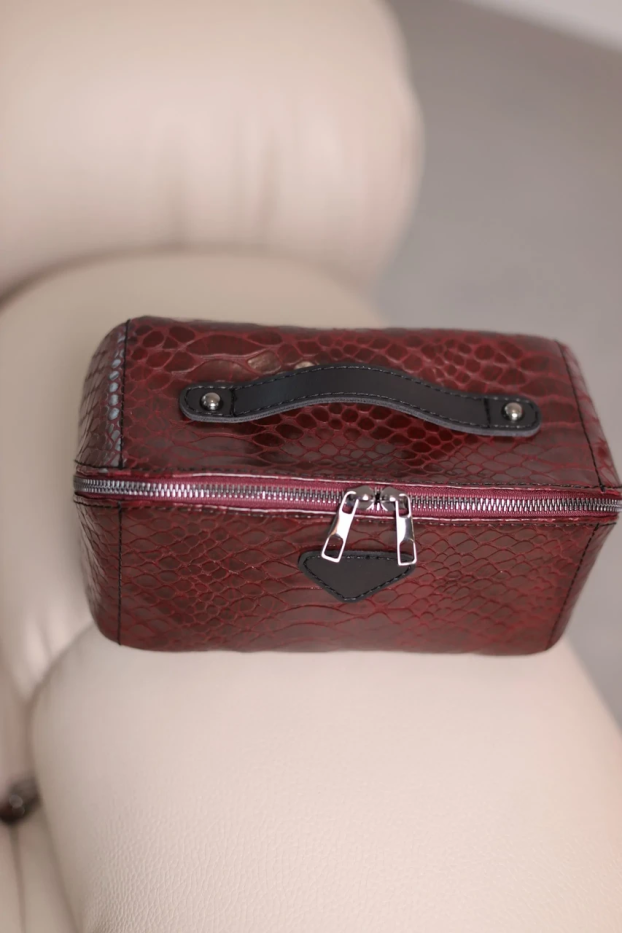 Жіноча косметичка бордова кобра 71007 - фото 6