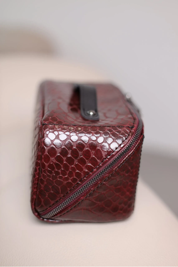 Жіноча косметичка бордова кобра 71007 - фото 8