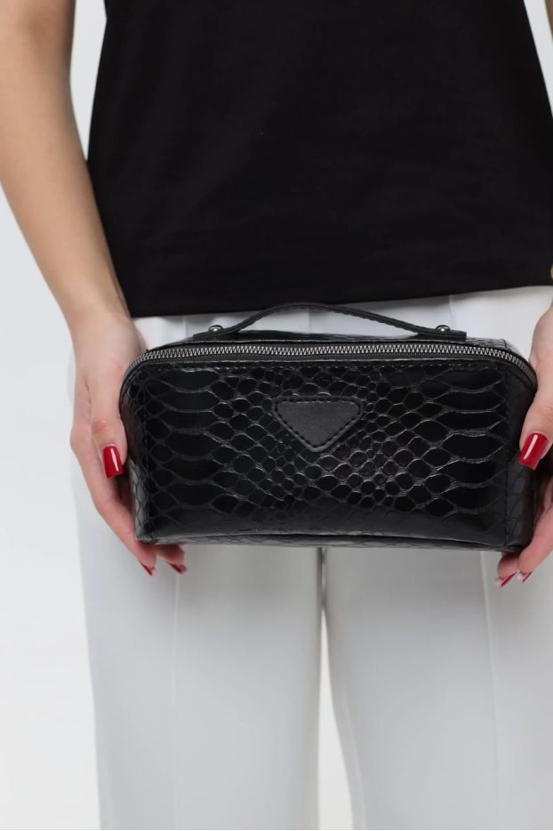 Жіноча косметичка чорна кобра 71006 - фото 9