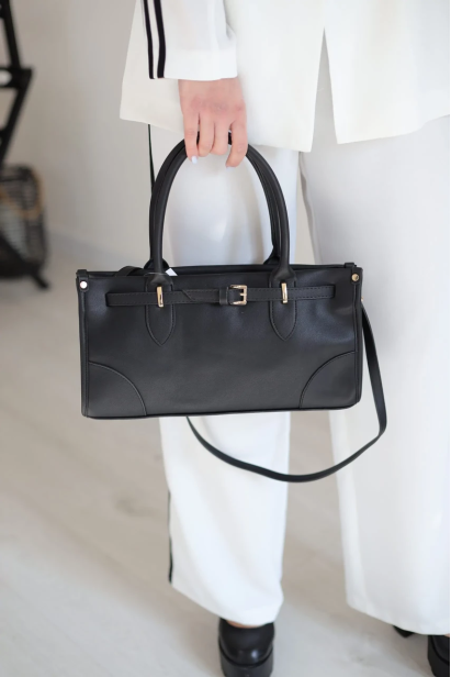 Сумка жіноча Саквояж середня чорна (0377)