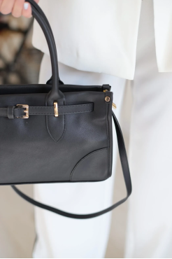 Сумка жіноча Саквояж середня чорна (0377) - фото 4