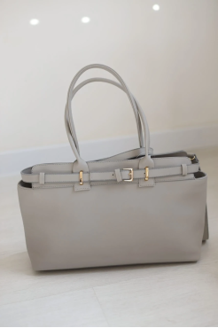 Сумка жіноча Саквояж велика сіра 0378 - фото 1