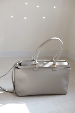 Сумка жіноча Саквояж велика сіра 0378 - фото 8