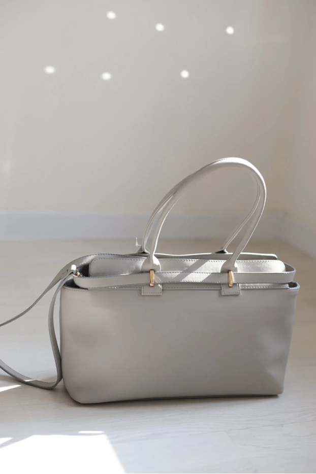 Сумка жіноча Саквояж велика сіра 0378 - фото 8