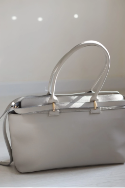 Сумка жіноча Саквояж велика сіра 0378 - фото 9