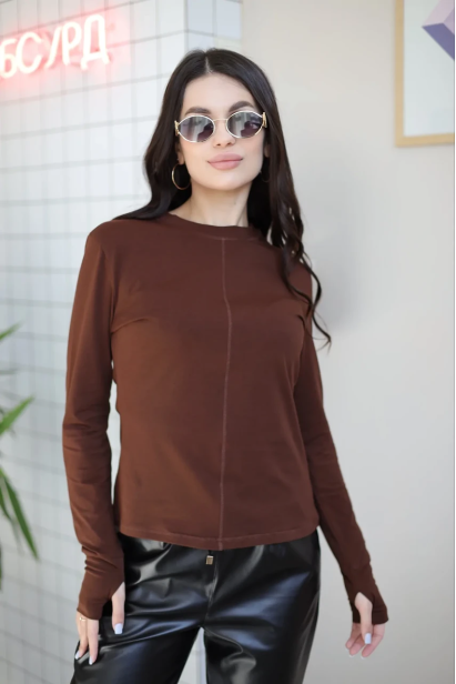 Лонгслів МК з одним рядком 52-54 шоколад (1133XL)